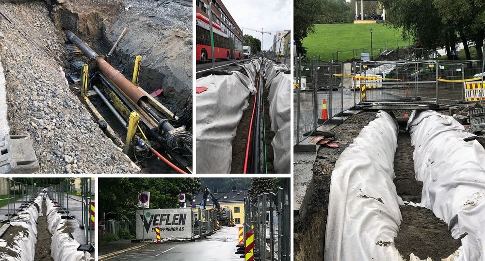 Bildet viser arbeid utført fra Veflen