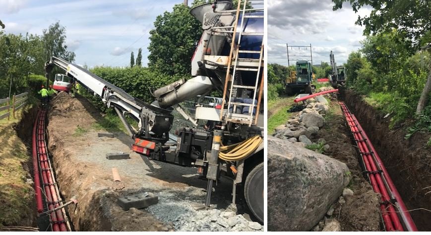 Veflen graver til ny høyspentledning i Kongsvinger