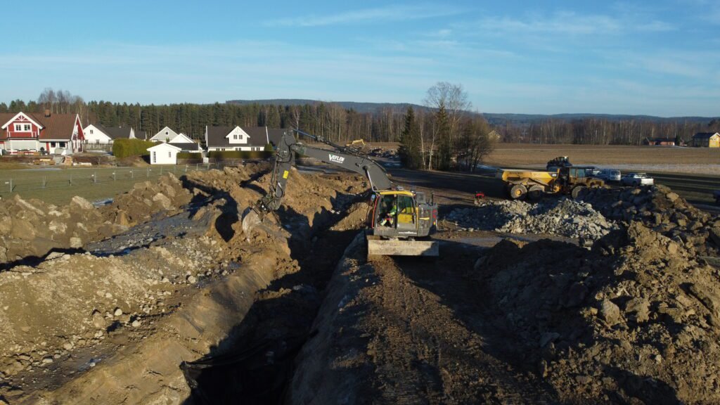Veflen har grunnarbeidet for boligfeltet Ullern Solside