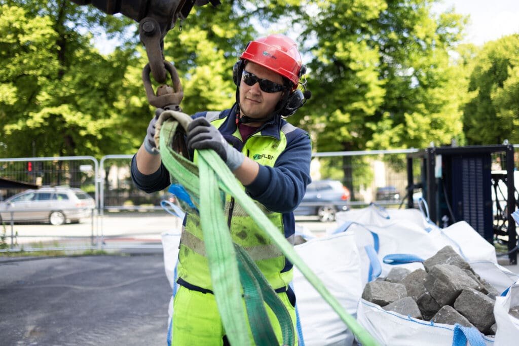 Jakob Fossen på anleggsplass hos Veflen.